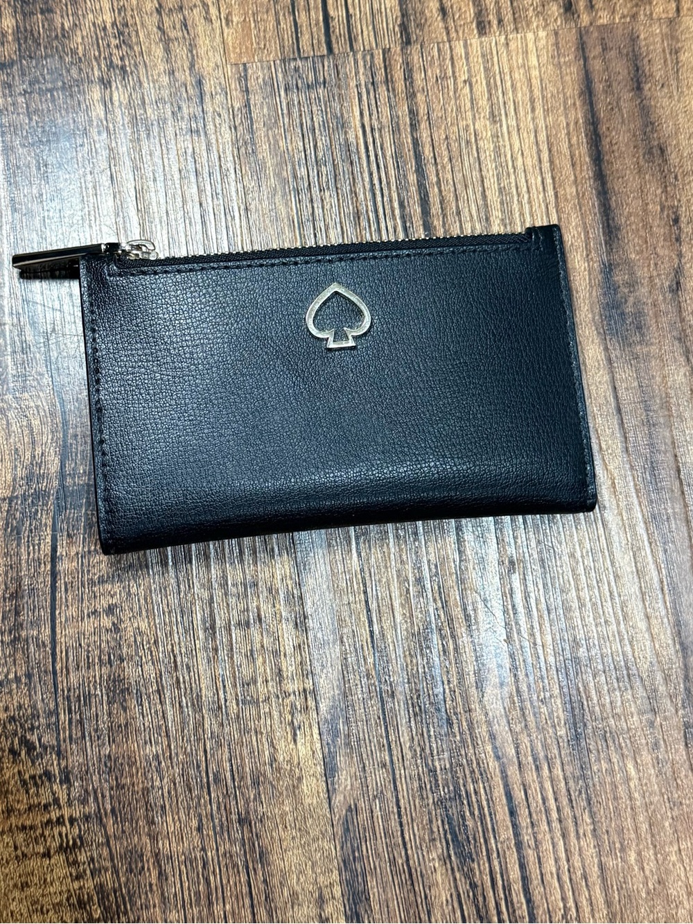 Kate Spade Black Slim Leather Zip Wallet